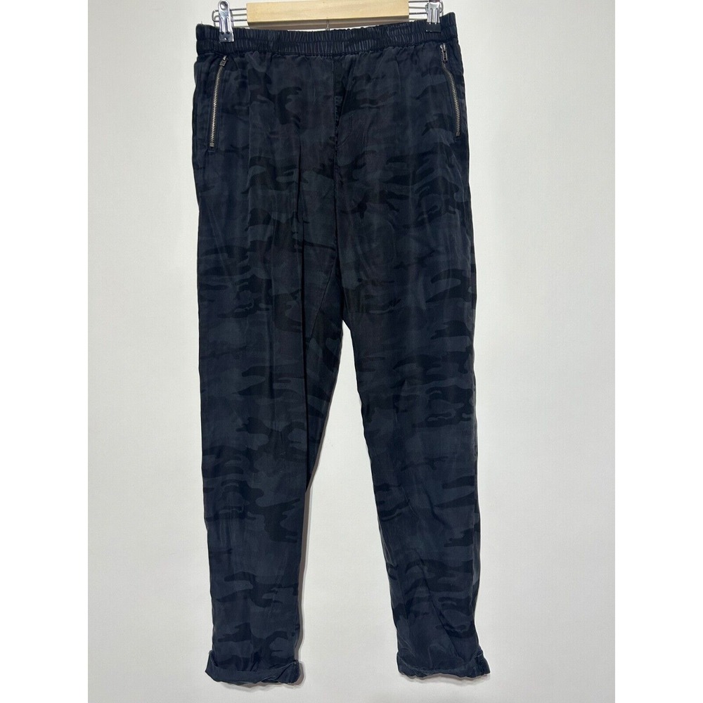 Soft Surroundings Women Size S Black Rila Weekend Camo Ankle Pants 2AV73
